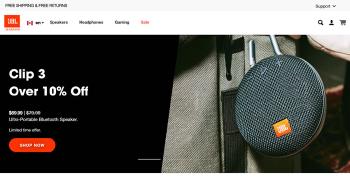 JBL Canada official website is having a promotion. Many popular audio products are up to 30% off. Hurry and snap them up!