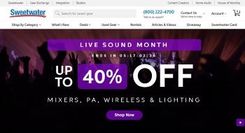 Can't parse the web page? It is speculated from the domain name that https://www.sweetwater.com may be related to musical instrument sales, etc.